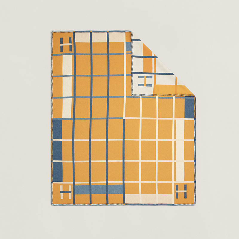 Avalon Clairiere Square blanket - Beige | Hermès USA